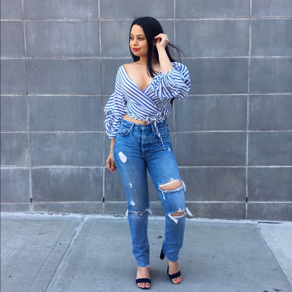 Wrap Linen Top. Super cute.